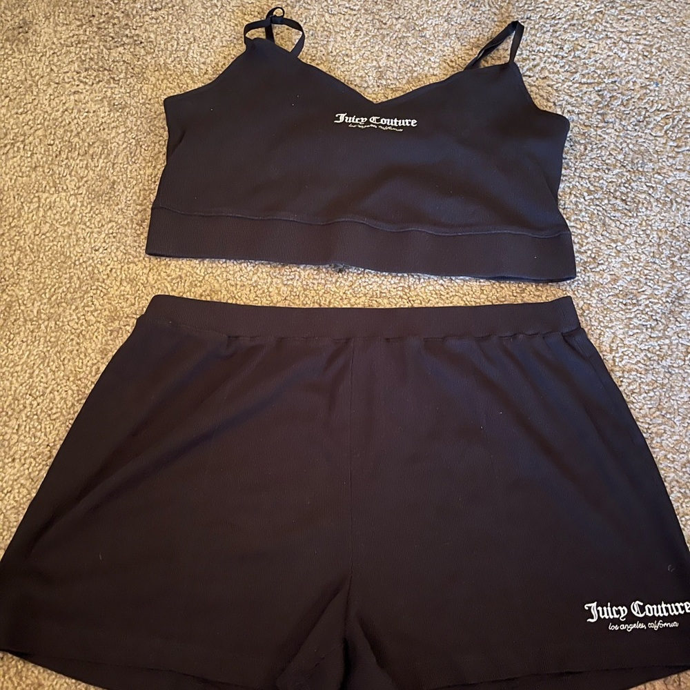 Juicy couture crop top and shorts set